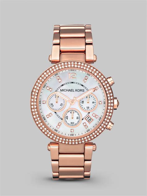 michael kors mother of pearl bracelet|14K Rose Gold.